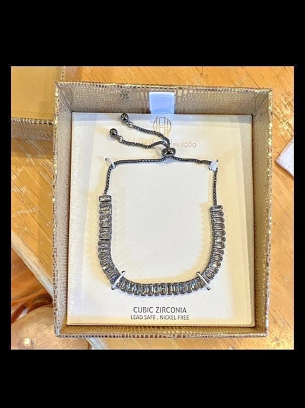 House of Harlow Silver-Tone Cubic Zirconia Bracelet New